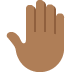 🤚🏾 raised back of hand: medium-dark skin tone display on Twitter